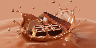 咖啡色简约巧克力喷溅巧克力果酱巧克力展板背景